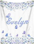 Customized Butterfly Baby Blanket - Personalized Soft Fleece Bed Throw for Newborns, Toddlers - Girls & Boys - Birthday & Christmas