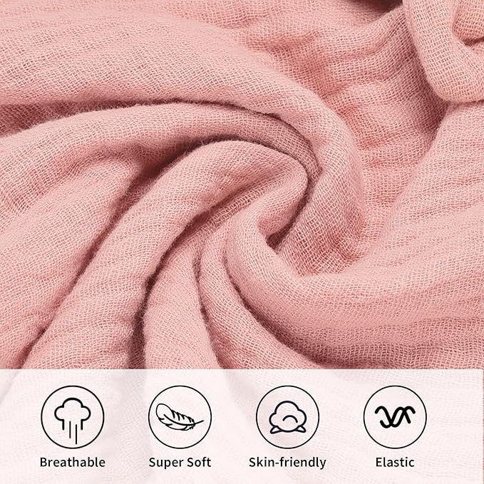Little Rawr Organic Cotton Muslin Bunny Loveys for Babies Baby Security Blanket Baby Snuggle Toy Newborn Essentials Must Haves(Rabbit-Pink)
