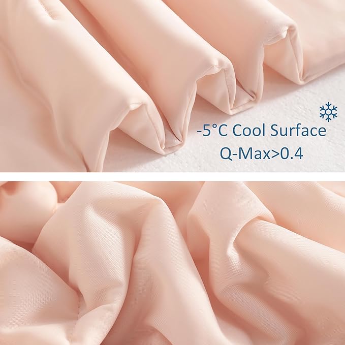 NTBAY Cooling Throw Blanket, 50x60 Inches - Japanese Double-Sided Cool Fabric with Q-Max 0.43, Soft Summer Couch Blanket for Adults, Kids and Pets, Coral Pink