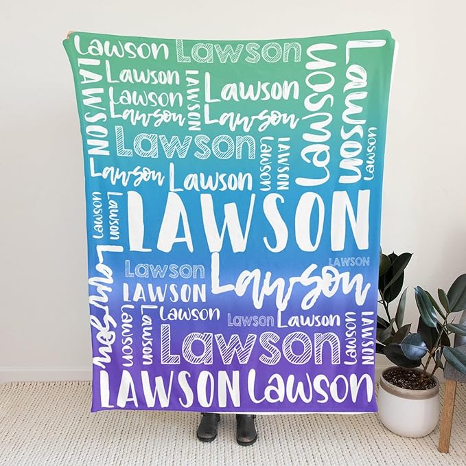 Dr.TOUGH Personalized Blankets with Name Customized Baby Blankets for Girls Boys Adults Monogrammed Blankets and Throws Christmas Birthday Mothers Valentines Day Gift (Z-Colorful 07, 40''×50'')