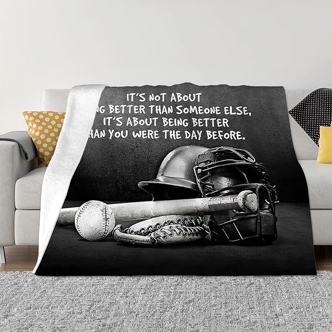 Tijuboni Baseball Sports Throw Blanket Baseball Gifts for Boys Girls Men Women Kids Adults Soft Flannel Fleece Blanket for Couch Sofa Bed Home Decor 40"x50"