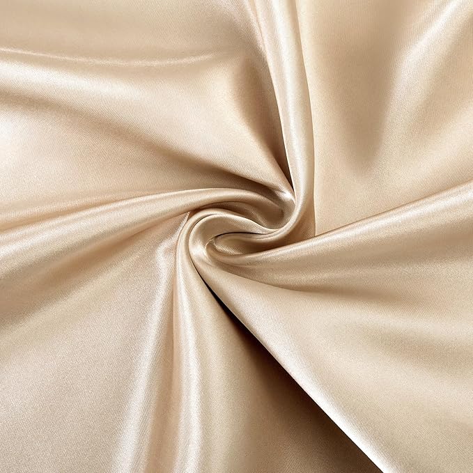 SiinvdaBZX 2-Piece Set Satin Crib Sheets & Crib Bed Skirt, 52" x 28" Silky Soft Ruffled Baby Crib Skirt with Adjustable Elastic 14" Drop, Fit for Standard Crib & Toddler Bedding (Beige)