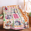 Personalized Custom Cat Preschool Blanket Gifts for Baby Toddler Kids Boys Girls - Customized Cat Super Soft Lightweight Flannel Sheets Decor for Crib Nap Couch - 40"x50" for Kids/Children