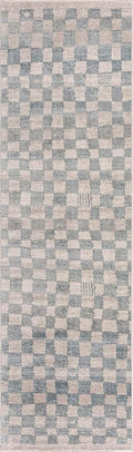 Hauteloom Benjy Hallway, Kitchen Runner Rug - Contemporary - Cream, Silver Blue - 2'7'' x 7'3''