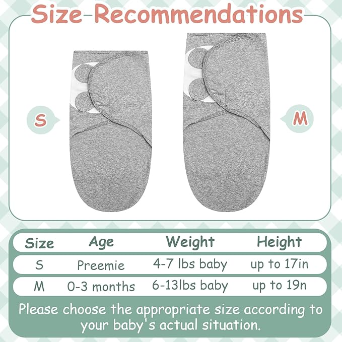 Ramede 6 Pack Preemie Swaddle Blanket with Hats Sleep Swaddle for Baby Boy Girl Preemie Newborn Sacks Soft Cotton Wearable(Star,Grey)