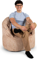 Big Joe Milano w/ Vibe Vibrating Massage Bean Bag Chair for Kids, Teens, Adults, Caribou Hyde, Vegan Suede, Lightweight Seat for Reading Nook and Gaming, 2.5 foot Refillable
