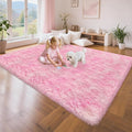 Fluffy Pink Rugs for Bedroom Girls, 5x8 Soft Fuzzy Area Rug Shag Carpet for Kids Room Playroom Nursery Living Room Dorm, Washable Plush Shaggy Rug Play Mat for Kids Baby Boys Teen
