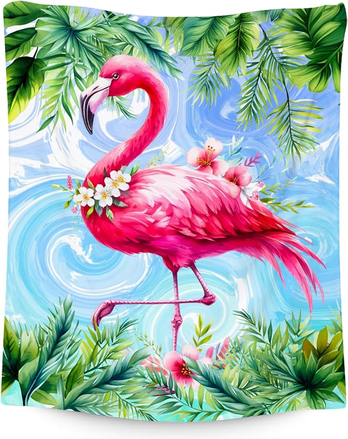 Girls Blanket Flamingo Blankets Gifts - Flannel Soft Throws for Room Decor/Couch/Office - 40"x50"