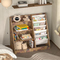 NACHES Kid Bookshelf Toddler Montessori Bookcase, with 5 Sling 4 Tier Shelf, for Bedroom, Living Room, Nursery, Playhouse(Camouflage Color)