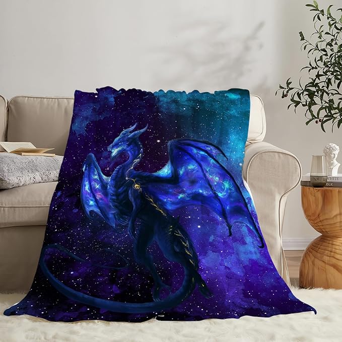 Tijuboni Dragon Throw Blanket Dragon Gifts for Boys Girls Men Women Kids Adults Soft Flannel Fleece Blanket for Couch Sofa Bed Home Decor 60"x80"
