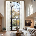 Dreaming Casa White Sheer Curtains 204 Inches Long, Rod Pocket & Back Tab Light Filtering Textured Sheers for Living Room Bedroom, 2 Panels, Each 52" W x 204" L