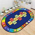 Hopscotch Rug, 5x8ft, Kids Play Oval Rug for Boys & Girls, Colorful Alphabets Educational Game Carpet, Soft Non-Slip Machine Washable Rug for Classroom Toddler Room
