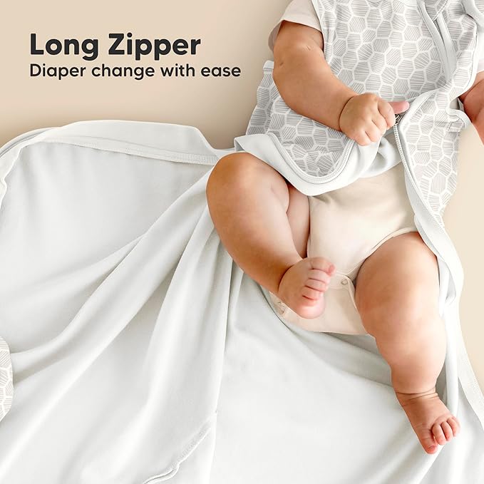 2-Pack Organic Baby Sleep Sacks, 100% Cotton - Soft & Breathable 0.5TOG Baby Wearable Blanket, Toddler Sleeping Sack 0-6 months,Easy to Wear Transitional Swaddles for Newborns,Infants (Bumble Bear, S)