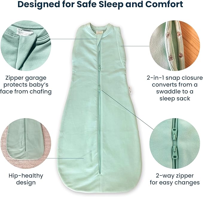 Tiny Twinkle Baby Sleep Sack 6-12 Months 1.0 TOG, Cotton & Elastane Wearable Blanket, Swaddle Transition Micro-Fleece, Machine Washable (Orchid)