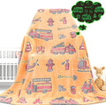 Fire Truck Blanket Glow in The Dark Blanket for Toddler Boys Gifts Toys for 3 4 5 6 7 8 9 10 Year Old Construction Blankets Firetruck Birthday Gifts for Kids