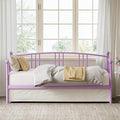GarveeHome Twin Daybed, Sturdy Metal Day Bed with Steel Slat Support, Arched Headboard Sofa Bed for Living Room, Bedroom and Guest Room, Purple