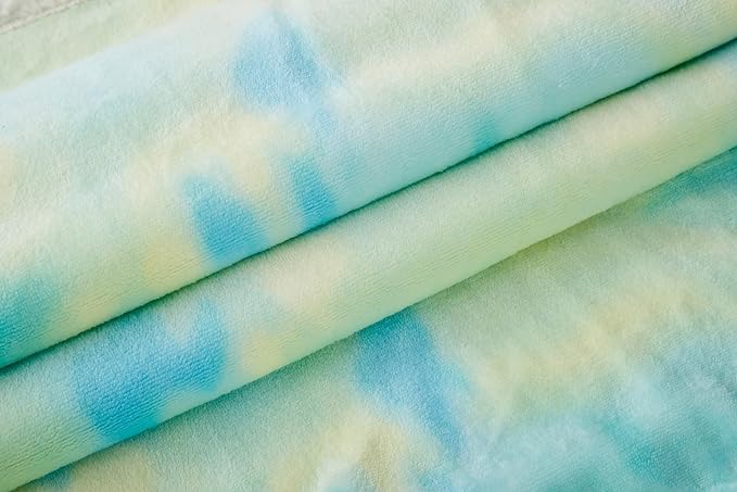 Flannel Baby Blanket Reversible Super Soft Blankets for Boys Girls Infant Newborn Sherpa Receiving Blankets for Crib Stroller Green Tie Dye 30" x 40"