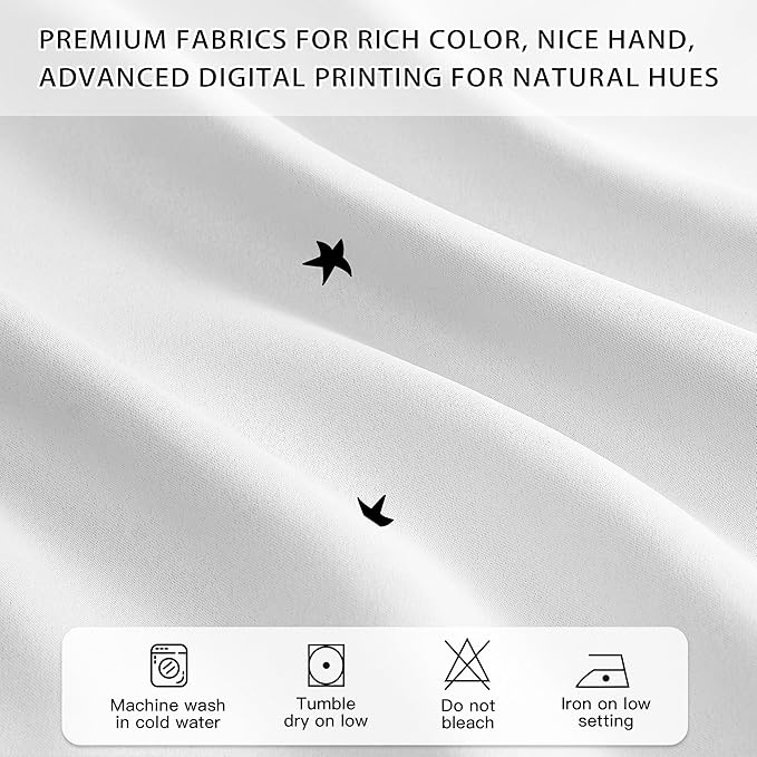 XiDi White Curtains with Sheer Overlay for Girls Bedroom 2 Panels Blackout Double Layer Curtains 63 Inches Length for Kids Princess Nursery Room Star Cut Out Home Decor Grommet Window Drapes W52 X L63