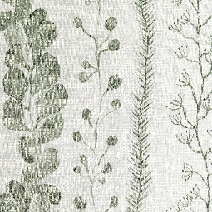 MEETSKY Sage Green Curtains 84 Inches Long 2 Panels Boho Curtains for Living Room Light Filtering Patterned Drapes for Bedroom Linen Style Back Tab Leaf Print Window Treatment, 50” Wide Each Panel