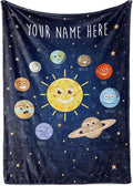 Custom Space Kids Blanket | Fleece Throw | Star Galaxy | Toddler Plush Flannel | Personalized Baby Gift (Space V1, Fleece - 50x60)