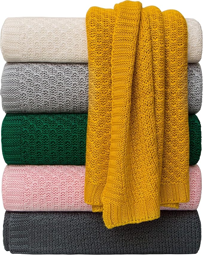NTBAY Cable Knit Cooling Toddler Blanket, Soft and Breathable Baby Blanket 30x40 Inches Made from Rayon Derived from Bamboo for Crib, Stroller, Nursery, Green