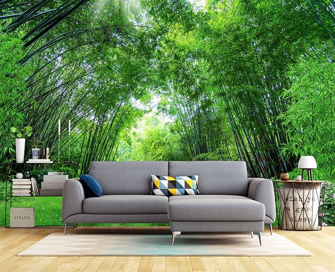 Green Bamboo Forest Wall Mural Wallpaper for Bedroom 103" x 69"