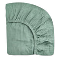 Pack and Play Sheets for Baby Boys and Girls 39"x27"x3", Neutral Muslin Cotton Pack N Play Mattresses Sheet with Boho Style, Soft and Breathable Comfort (Roman Green)