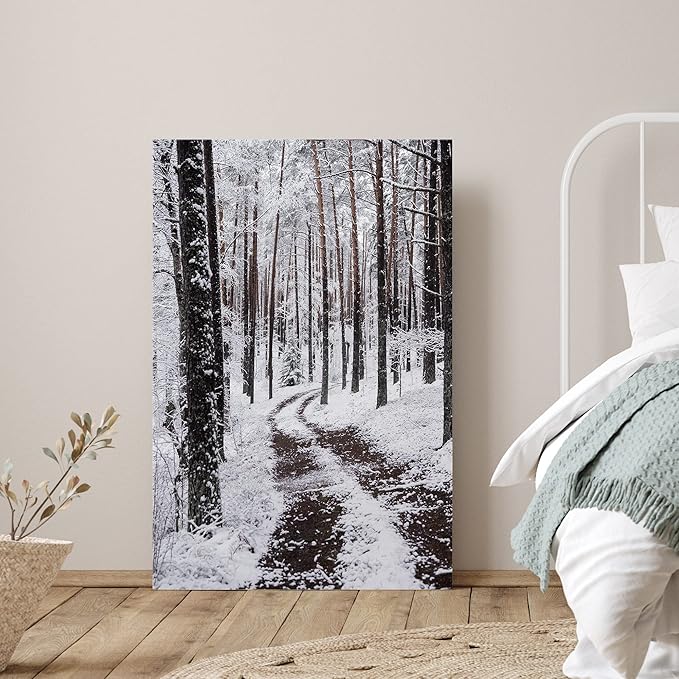SIGNWIN Canvas Wall Art Winter Trees Cool Dramatic Forest Multicolor Nature Photography Rustic - 16x24 inches
