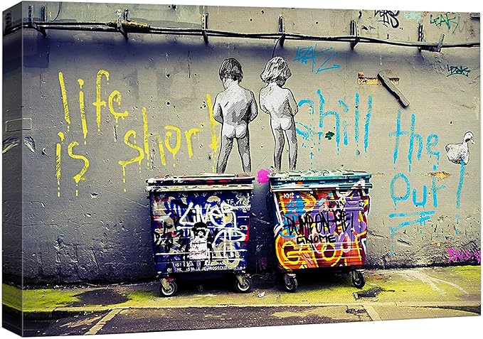 SIGNWIN Canvas Wall Art Banksy Canvas Prints Home Artwork Decoration for Living Room,Bedroom - 16x24 inches