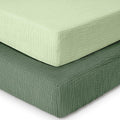 Dreamology Mini Muslin Crib Sheets,100% Cotton Crib Sheets,Muslin Cotton Crib Sheet Fitted for Girls and Boys, Pack and Play Sheets, 24x38 Mini Crib Sheet | Green and Light Green