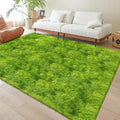 Tie Dyed Grass Green Shag Rug 5x8, Soft Plush Green Fluffy Rug Large Fuzzy Area Carpet for Living Room Bedroom Dorm Nursery Furry Indoor Floor Rug for Kids Girls Boys Home Decor Aesthetic