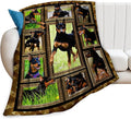 Cute Doberman Blanket for Girls Boys Doberman Pinscher Dog Throw Blankets Soft Cozy Warm Fuzzy Fleece Funny Puppy Bedding Flannel Throws Stuffed Animal Gifts for Kids Men Women Bedroom Decor 80"x60"