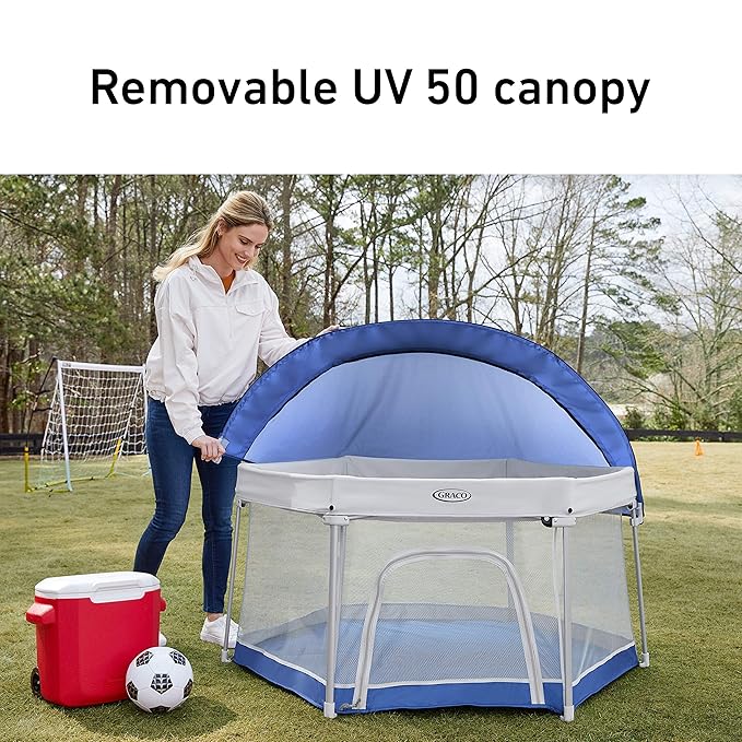 Graco Pack 'n Play LiteTraveler LX Playard Outdoor and Indoor Playspace with Compact Fold UV Canopy