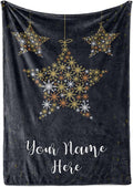 Personalized Plush Christmas Star Blanket | Cozy Fall Throw Blanket | Custom Winter Blankets | Christmas Throws | Santa Sofa Bed Throw | Customized Soft Christmas (Sherpa 60x80)