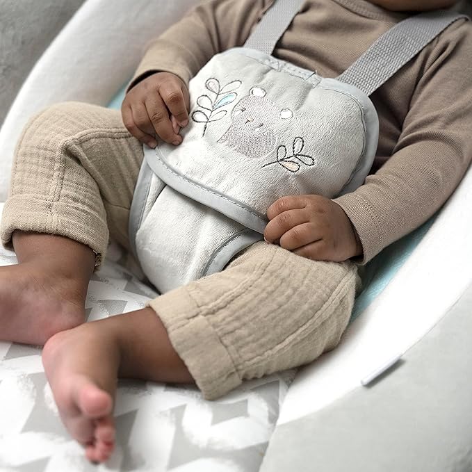 Ingenuity 2-in-1 SimpleComfort Lightweight Compact 6-Speed Multi-Direction Baby Swing & Rocker, Vibrations & Nature Sounds, 0-9 Months 6-20 lbs (Raylan)