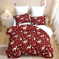 Christmas Duvet Cover King Size Red Gingham Christmas Bedding Set Kids Boys Girls Xmas Black Plaid Bow Pattern Comforter Cover 3 Pieces with Zipper Closure (No Comforter)
