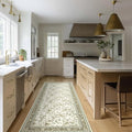 Greyish Beige Runner Rugs 2x6 for Hallway Kitchen Bedroom Beside Laundry Room Bathroom Rug Boho Modern Washable Non Slip Low Pile Stain ResisTaupet Soft Long Carpet Mat Khaki Taupe Floral Pattern