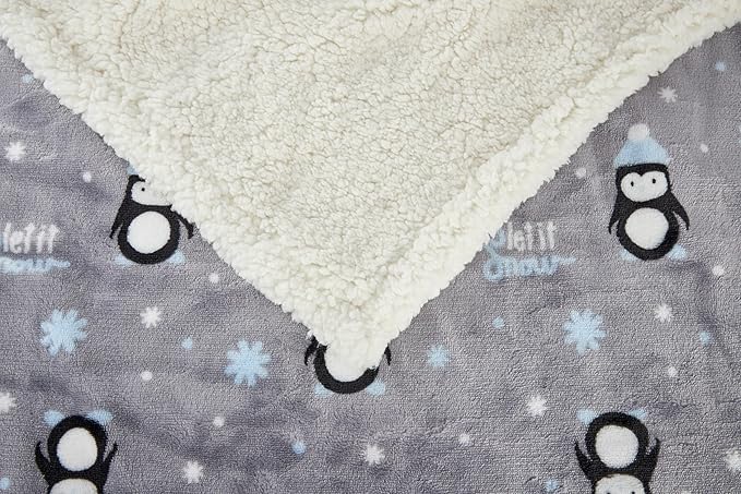Flannel Baby Blanket Reversible Super Soft Blankets for Boys Girls Infant Newborn Sherpa Receiving Blankets for Crib Stroller Grey 30" x 40"