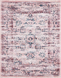 Rugs.com Charleston Collection Rug – 8' x 10' Pink Low-Pile Rug Perfect for Living Rooms, Large Dining Rooms, Open Floorplans