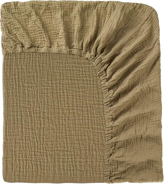 Muslin Crib Sheet – 100% Cotton Baby Fitted Sheet for Boys & Girls, Ultra Soft & Breathable, Snug Fit with 360° Elastic, Fits Standard Crib Mattress 28" x 52" & Toddler Beds.
