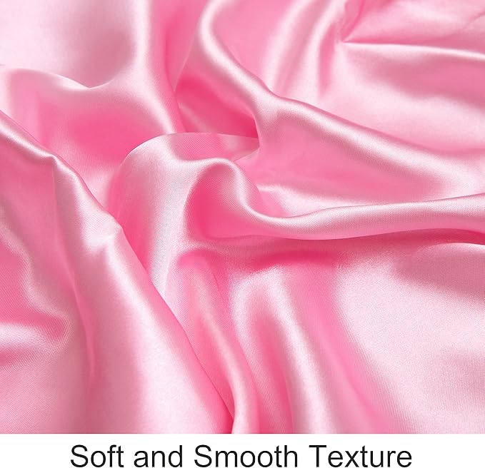 NTBAY Silk Satin Toddler Pillowcases, Small Pillow Case Pillow Cover 14x20 Inches with Envelope Closure, Soft and Silky Cooling Travel Pillow Covers for Nursery, Kids, Boys and Girls, Pink, 2 Pack