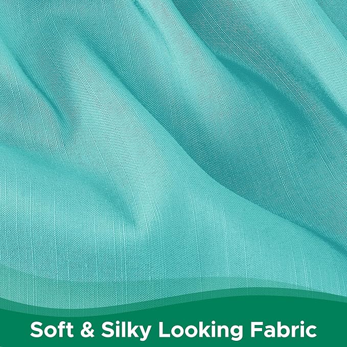 Biscaynebay Wrap Around Bed Skirts for Twin & Twin XL Beds 15" Drop, Aqua Adjustable Elastic Dust Ruffles Easy Fit Wrinkle & Fade Resistant Silky Luxurious Fabric Machine Washable