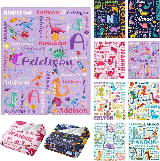 Custom Dinosaur Astronaut Blanket Gifts for Girls Boys Women - Super Soft Cozy Warm Throw Sheet for Couch Bed Sofa Office Decor All Season 50"x60" for Teens