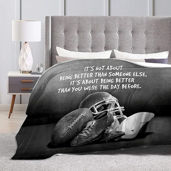 Sports Football Throw Blanket - Soft Warm Cozy Fleece for Boys Men Girls Women Kids Adults - Couch Sofa Bed 50"x40"