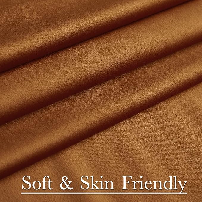 StangH Burnt Orange Autumn Curtains 100 inches Long Back Tab Thermal Insulated Room Darkening Drapes for Sliding Door Living Room Luxury Home Decor, W52 x L100, 2 Panels