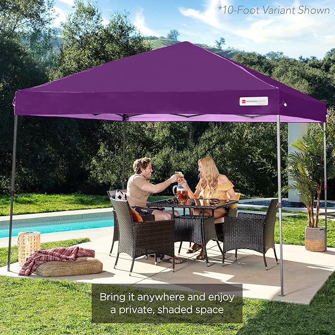 Best Choice Products 12x12ft 1-Person Setup Pop Up Canopy Tent Instant Portable Shelter w/ 1-Button Push, Case, 4 Weight Bags - Amethyst Purple