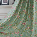 ENJOYBRIDAL Floral 96 Inch Curtains for Living Room Green Drapes Bedroom Semi Sheer Rod Pocket Long Window Curtains 2 Panel Sets Boho Farmhouse Vintage Light Filtering Window Treatments