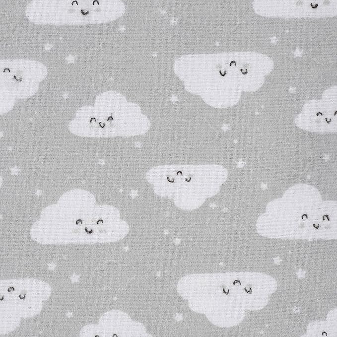 Gerber Boys and Girls Newborn Infant Baby Toddler Nursery 100% Cotton Flannel Receiving Swaddle Blanket, Clouds Grey, 5-Pack