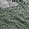 Comfy Cubs Muslin Blanket for Adults Queen 90" x 90" - 6 Layer Soft, Breathable & Lightweight Muslin Adult Blanket - Machine Washable & Designed in The US Bedding for All Seasons - Fern
