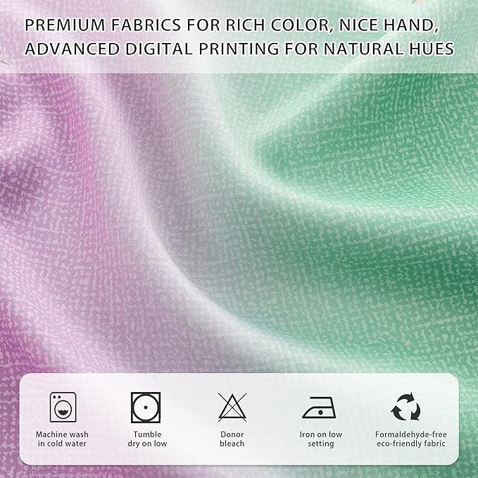 XiDi Girls Curtains for Bedroom 96 Inches Long 2 Panels Green Purple Blue Rainbow Blackout Curtains for Little Girl Kids Room Decor Living Room, Princess Unicorn Wall Decals Drapes 52x84